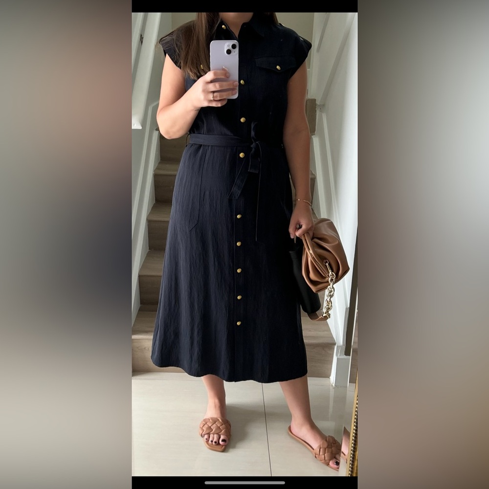 Rag&Bone Navy Dress with Gold Buttons
